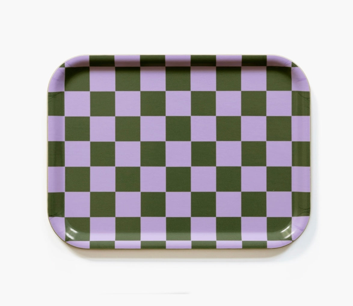 Serviertablett flieder & olivegrün