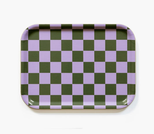 Serviertablett flieder & olivegrün