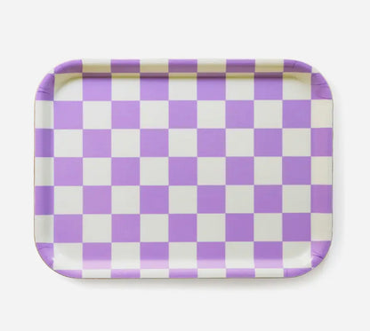 Serviertablett hellgelb & lavendel