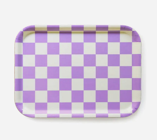 Serviertablett hellgelb & lavendel