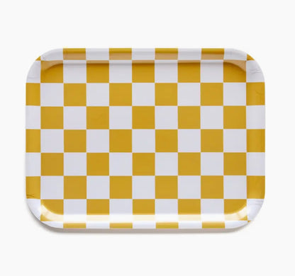 Serviertablett senfgelb & creme