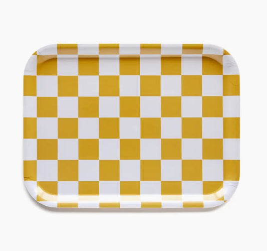Serviertablett senfgelb & creme